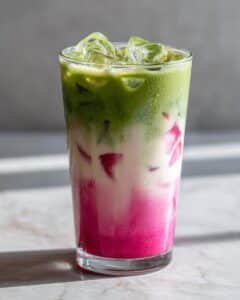 Refreshing Iced Strawberry Matcha Latte