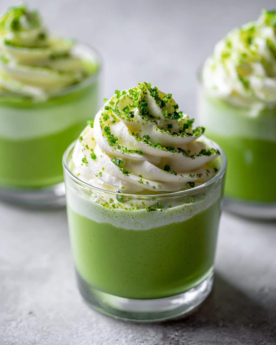 St Patrick's Day Green Shake Pudding Cups - detail 2