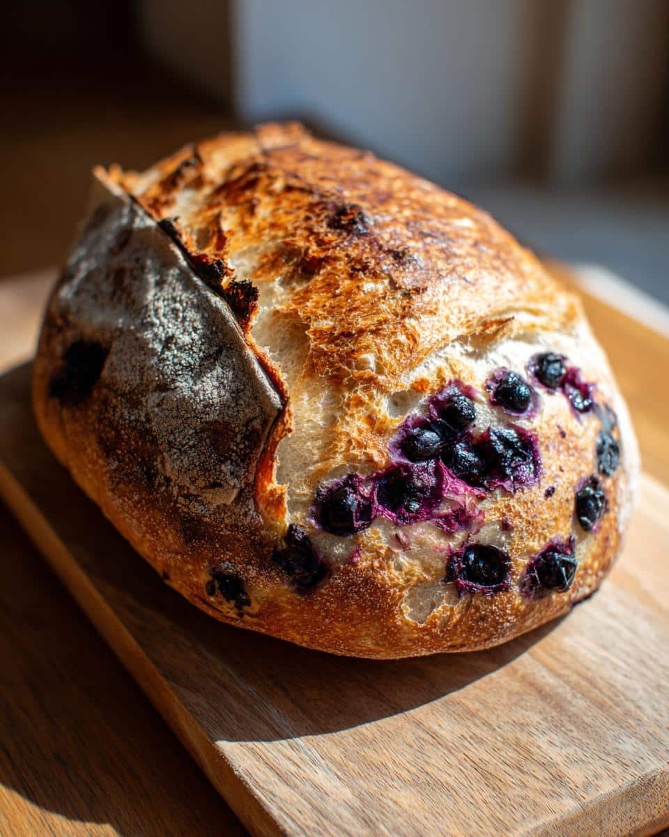 blueberry sourdough bread - detail 1