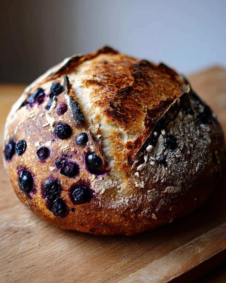 blueberry sourdough bread - detail 3