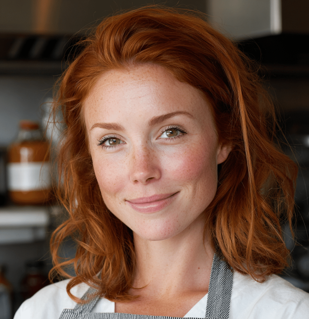 siimo67 a photograph of a female chef in her thirties with re 8ae812f0 5d9c 41d3 b4a2 de55ecc7f2a2 0